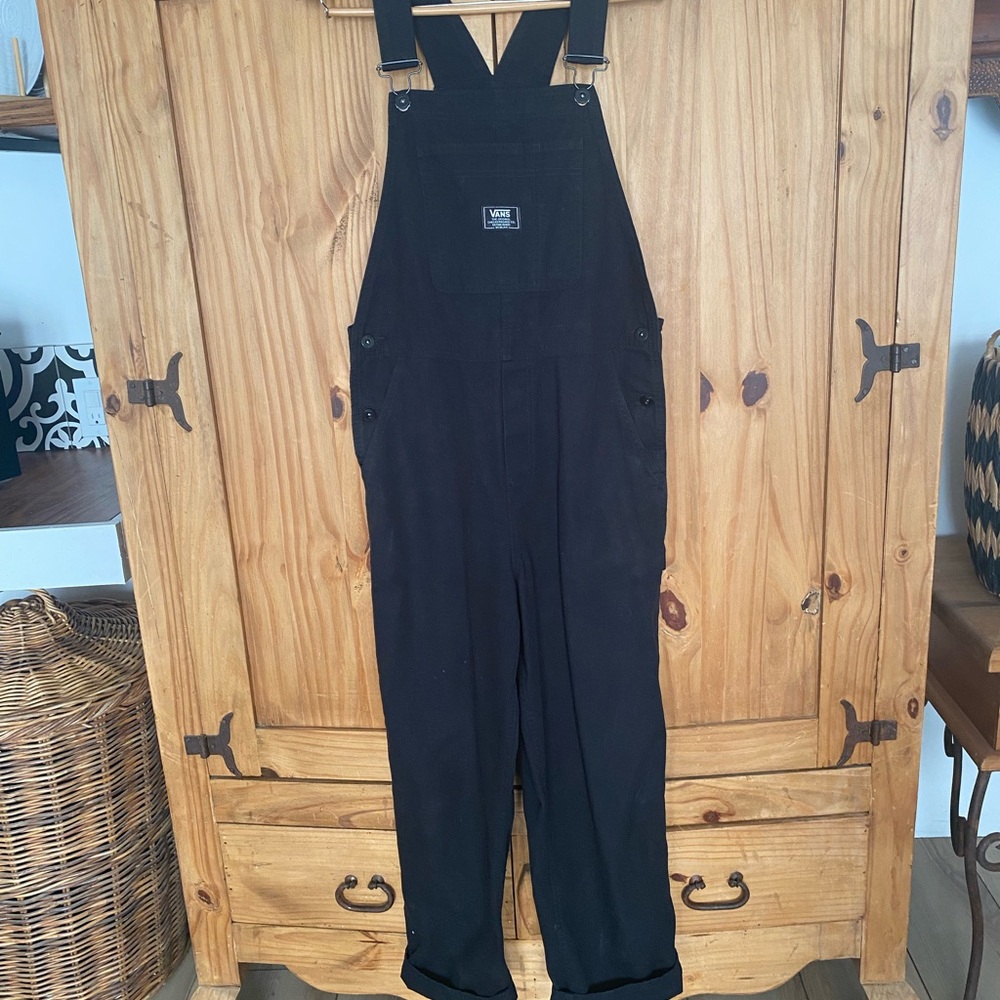 Vans Black Cotton Utility Overalls